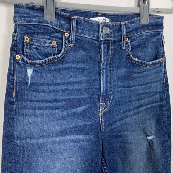 GRLFRND Kendall Distressed Raw Hem Jeans - Size 26 - Picture 4 of 10